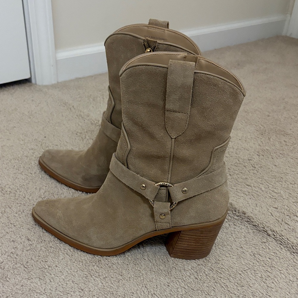 Dolce Vita Tan Suede Ankle Boots